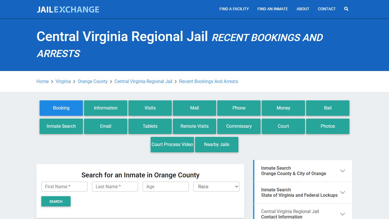 Central Virginia Regional Jail Recent Bookings And Arrests